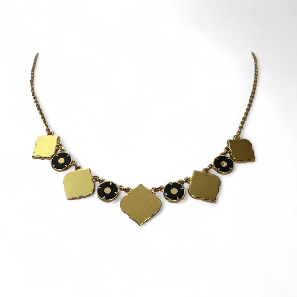 Kate Spade New York Enamel Moroccan Tile Statement Necklace Gold Tone - Picture 3 of 5